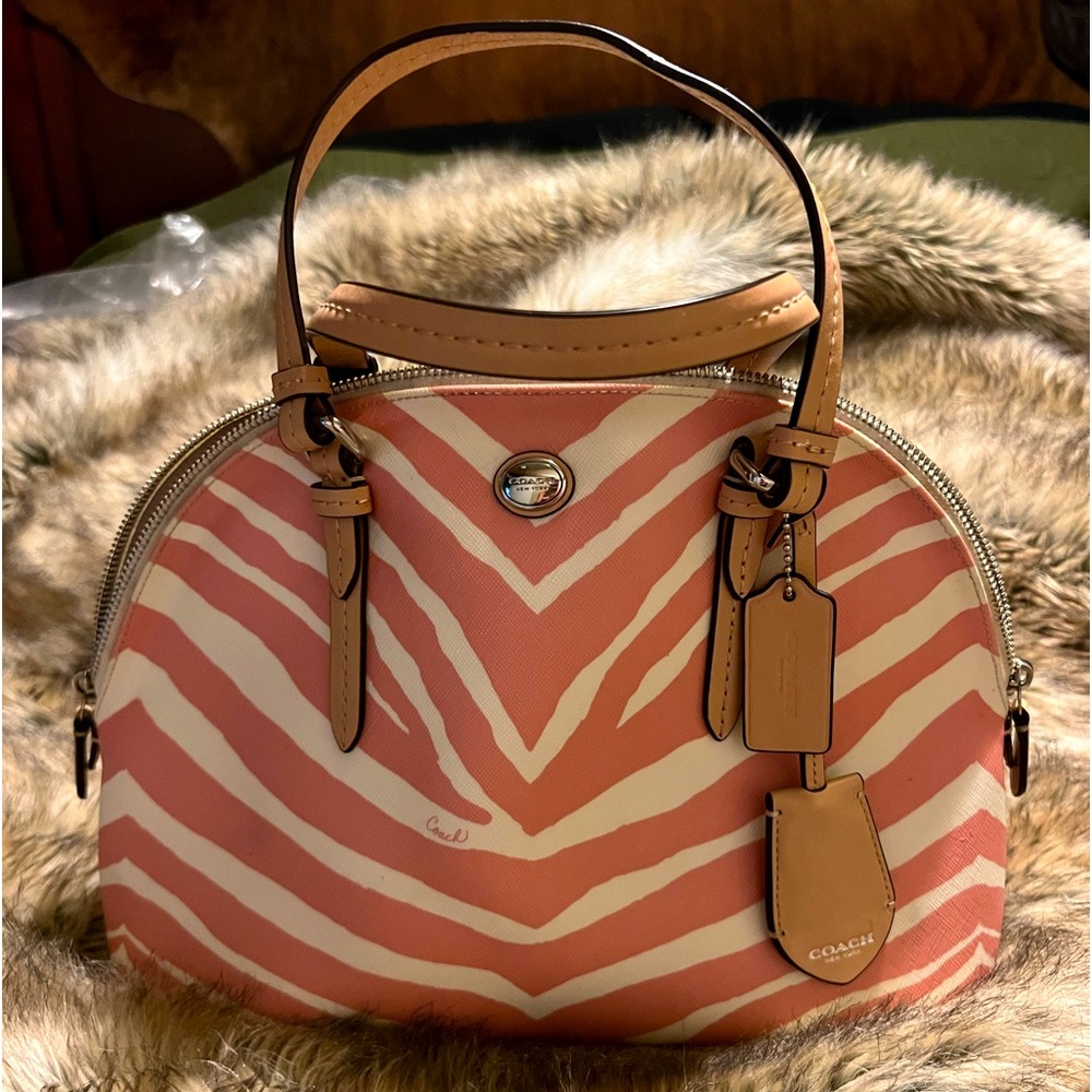 Pink and white rare Coach bag